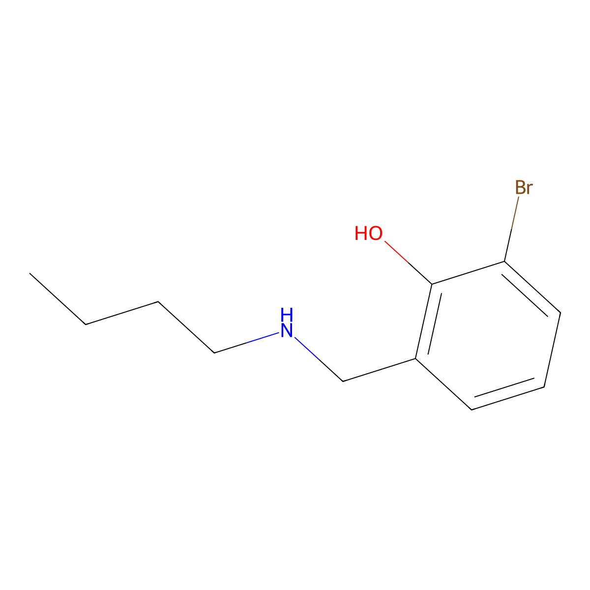 2-Bromo-6-[(butylamino)methyl]phenol molecular structure, CAS 1249074-26-7