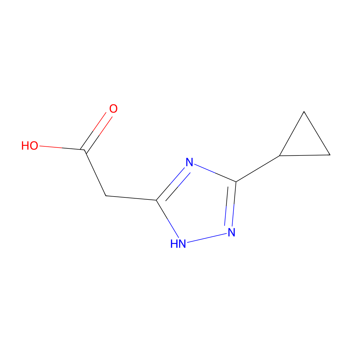 2-(5-cyclopropyl-1H-1,2,4-triazol-3-yl)acetic acid molecular structure, CAS 1249075-68-0