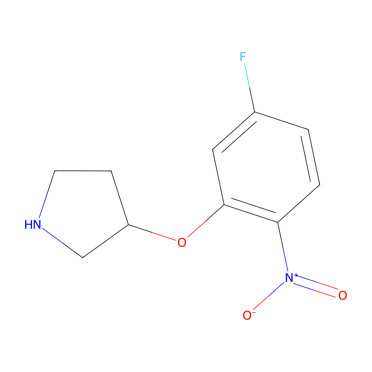 3-(5-Fluoro-2-nitrophenoxy)pyrrolidine molecular structure, CAS 1249075-94-2