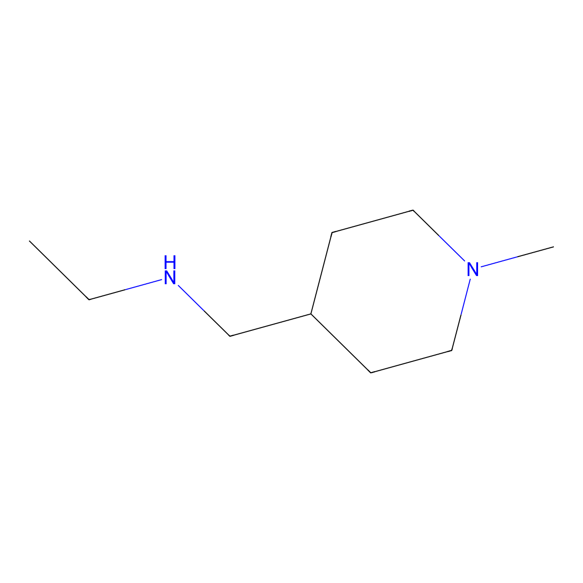 N-((1-Methylpiperidin-4-yl)methyl)ethanamine molecular structure, CAS 1249079-24-0