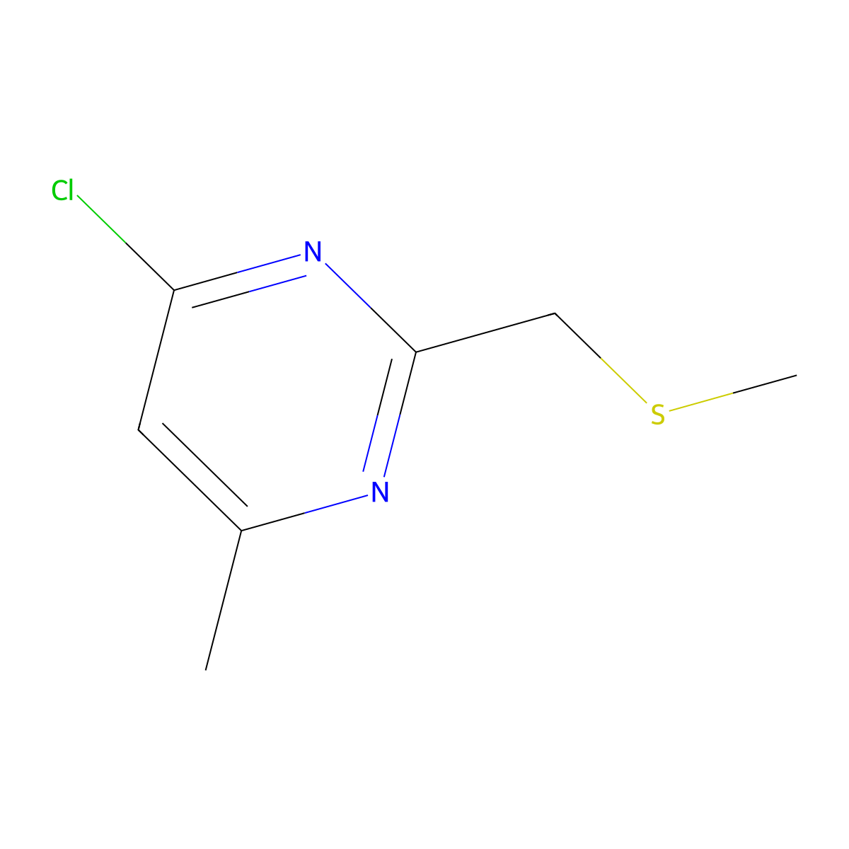 4-Chloro-6-methyl-2-[(methylsulfanyl)methyl]pyrimidine molecular structure, CAS 1249081-40-0