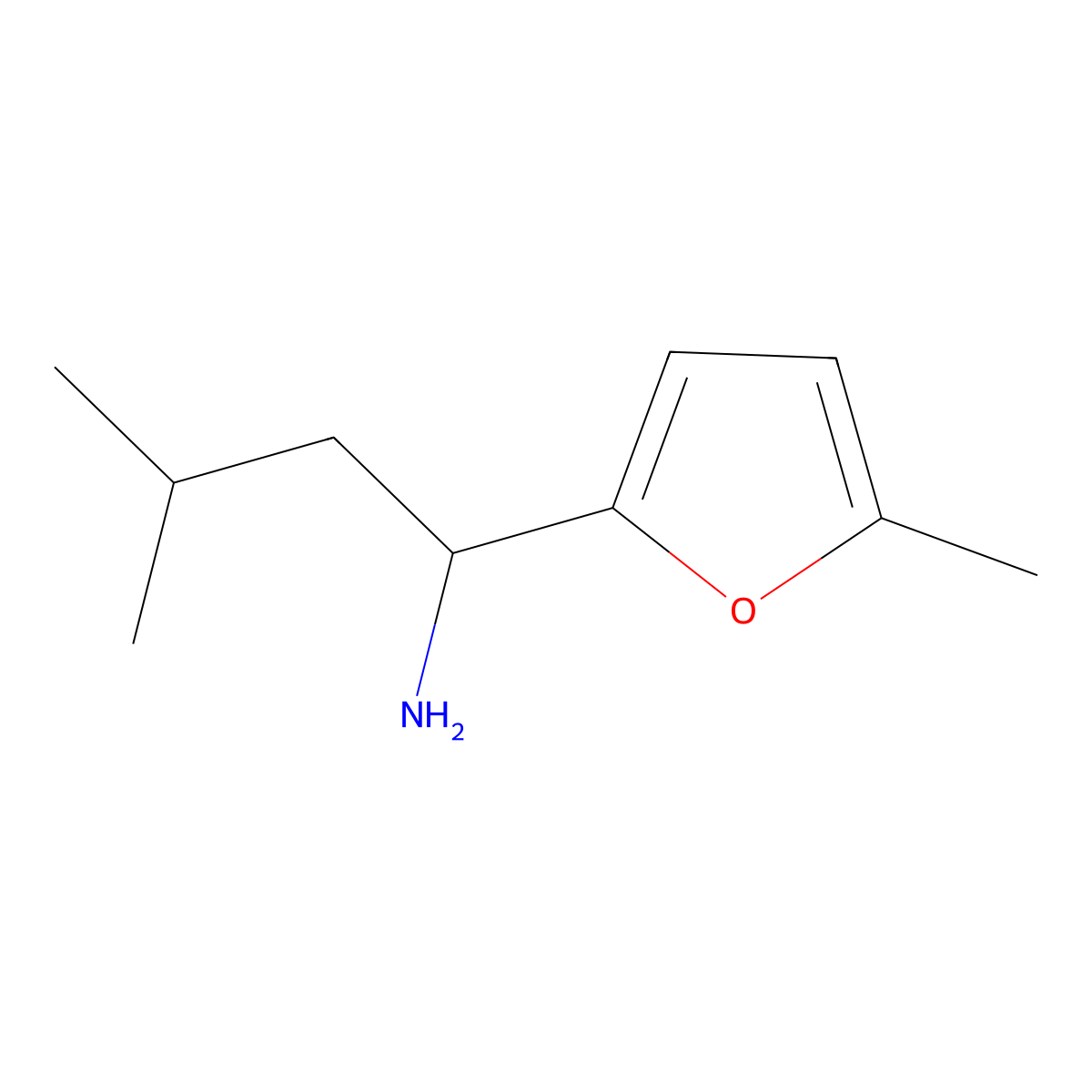 3-Methyl-1-(5-methylfuran-2-yl)butan-1-amine molecular structure, CAS 1249083-70-2
