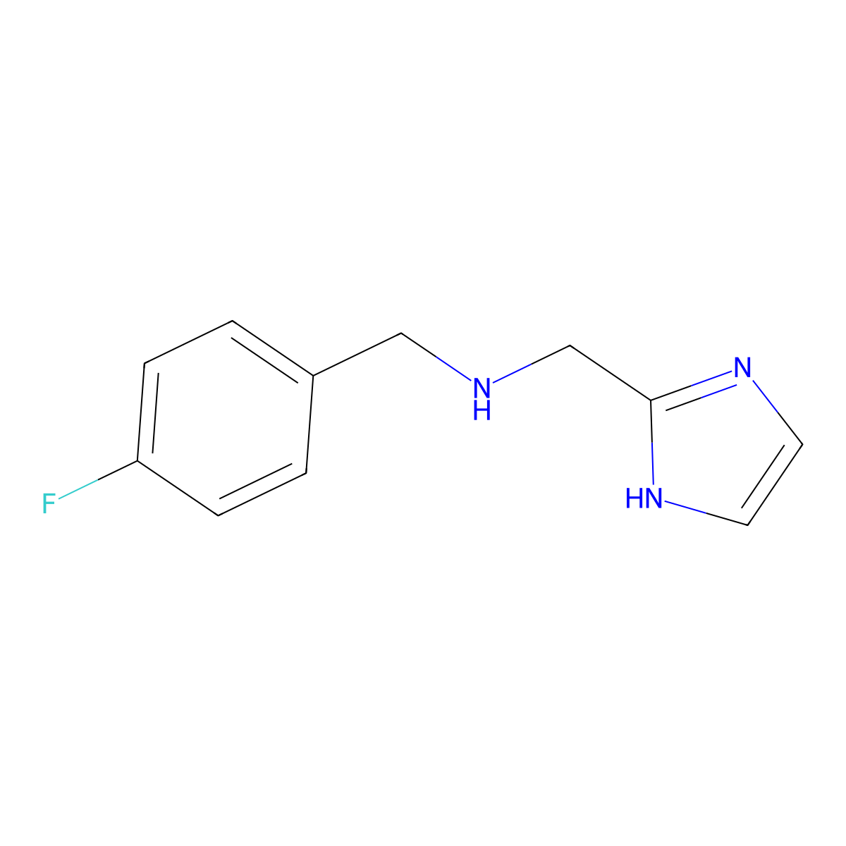 [(4-fluorophenyl)methyl][(1H-imidazol-2-yl)methyl]amine molecular structure, CAS 1249085-05-9