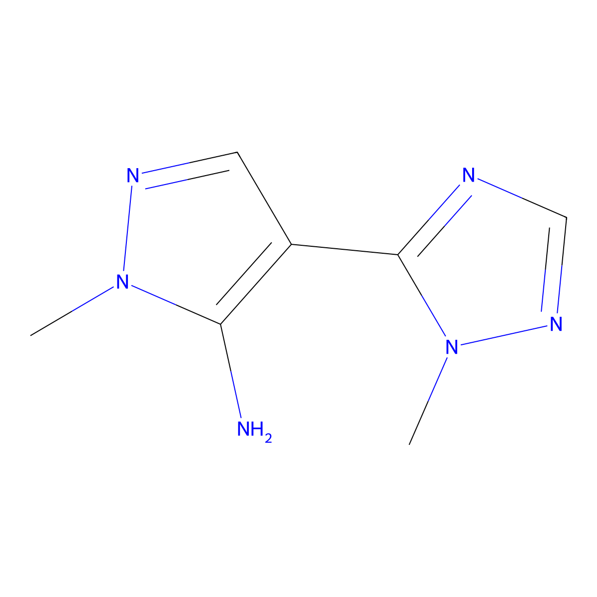 1-Methyl-4-(1-methyl-1h-1,2,4-triazol-5-yl)-1h-pyrazol-5-amine molecular structure, CAS 1249085-81-1