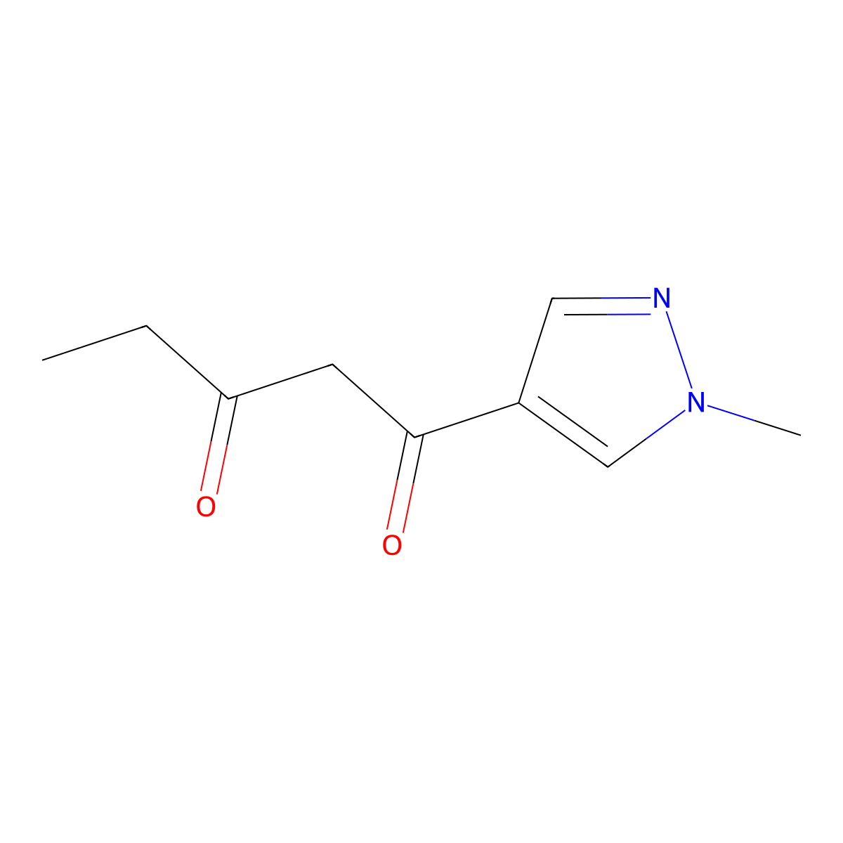 1-(1-Methyl-1h-pyrazol-4-yl)pentane-1,3-dione molecular structure, CAS 1249086-92-7