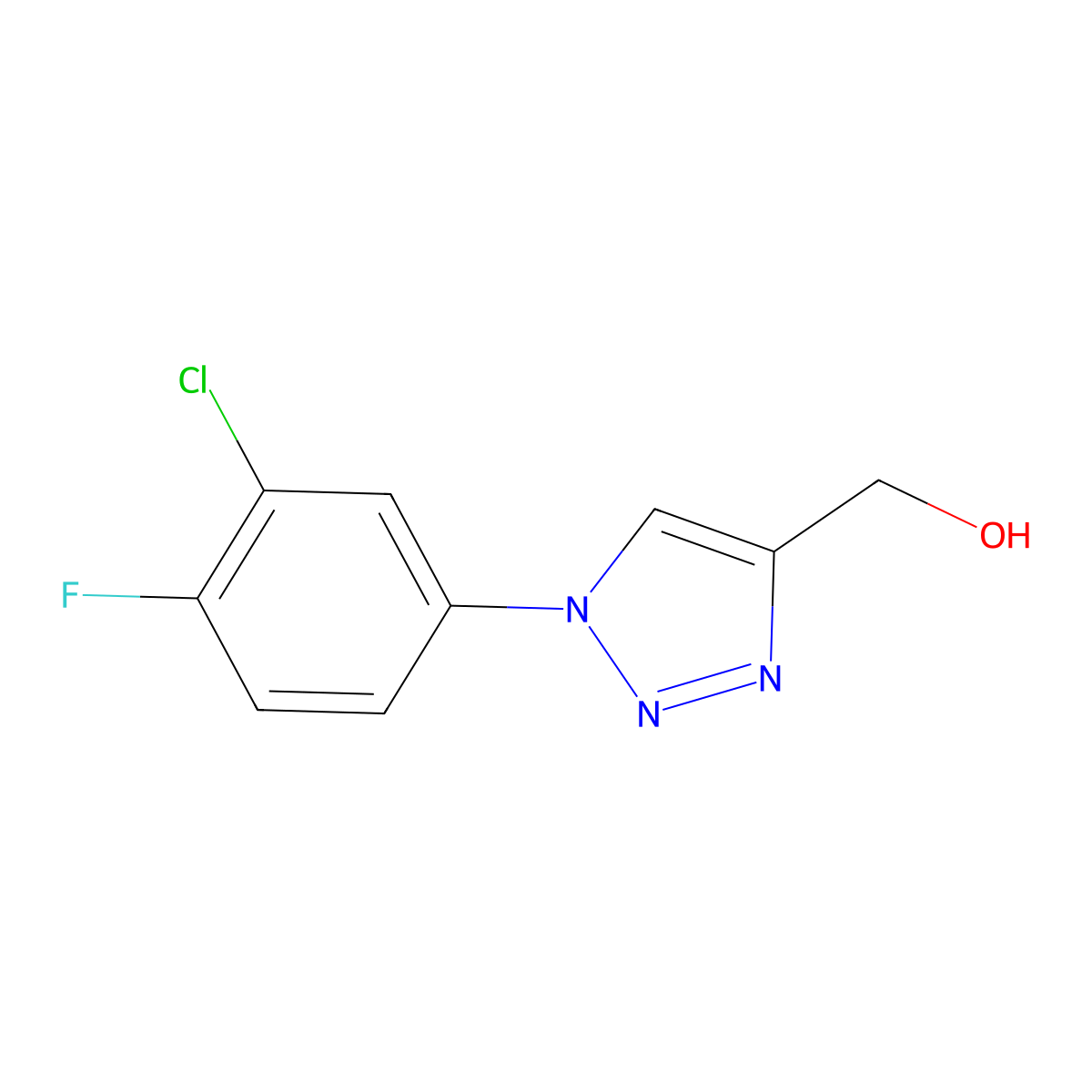 [1-(3-chloro-4-fluorophenyl)-1H-1,2,3-triazol-4-yl]methanol molecular structure, CAS 1249088-63-8