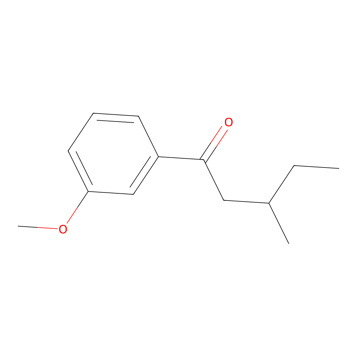 1-Pentanone, 1-(3-methoxyphenyl)-3-methyl- molecular structure, CAS 1249088-64-9