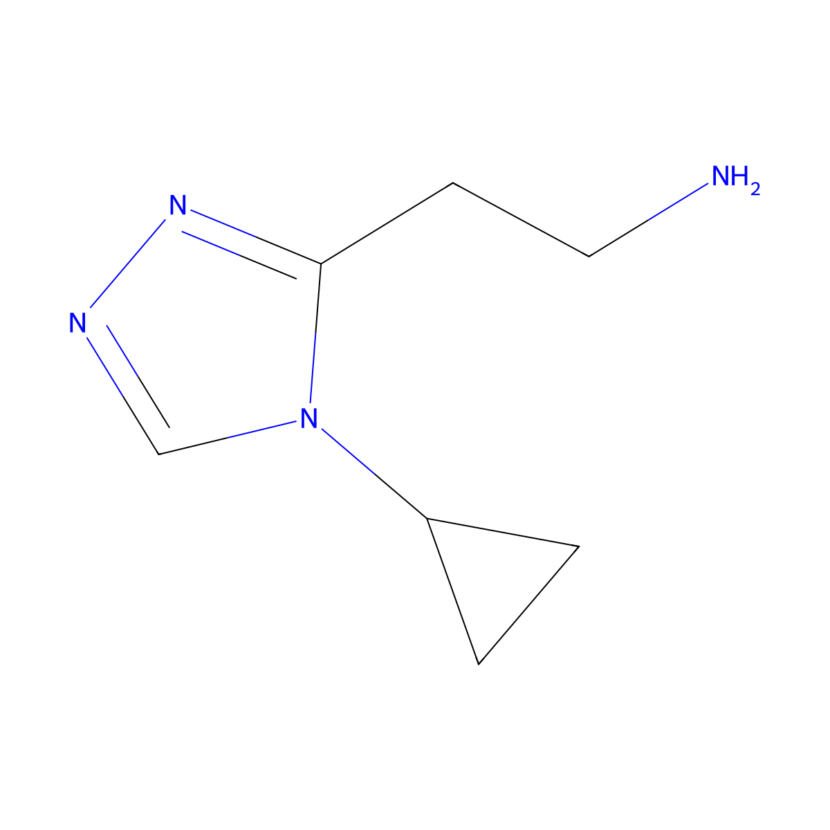 2-(4-cyclopropyl-4H-1,2,4-triazol-3-yl)ethan-1-amine molecular structure, CAS 1249090-04-7