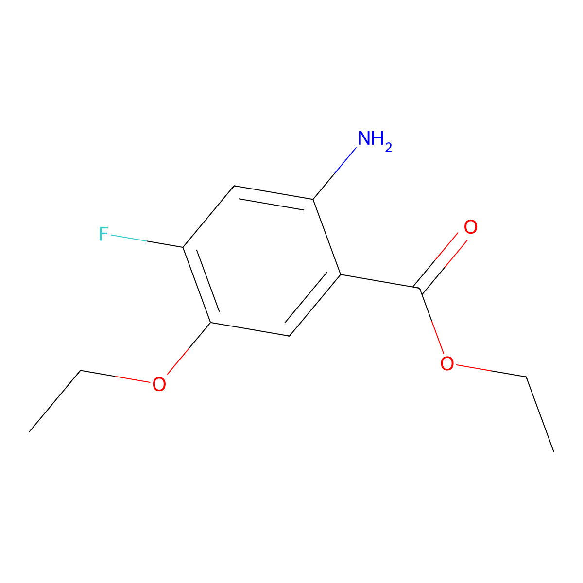 Ethyl 2-amino-5-ethoxy-4-fluorobenzoate molecular structure, CAS 1249090-65-0