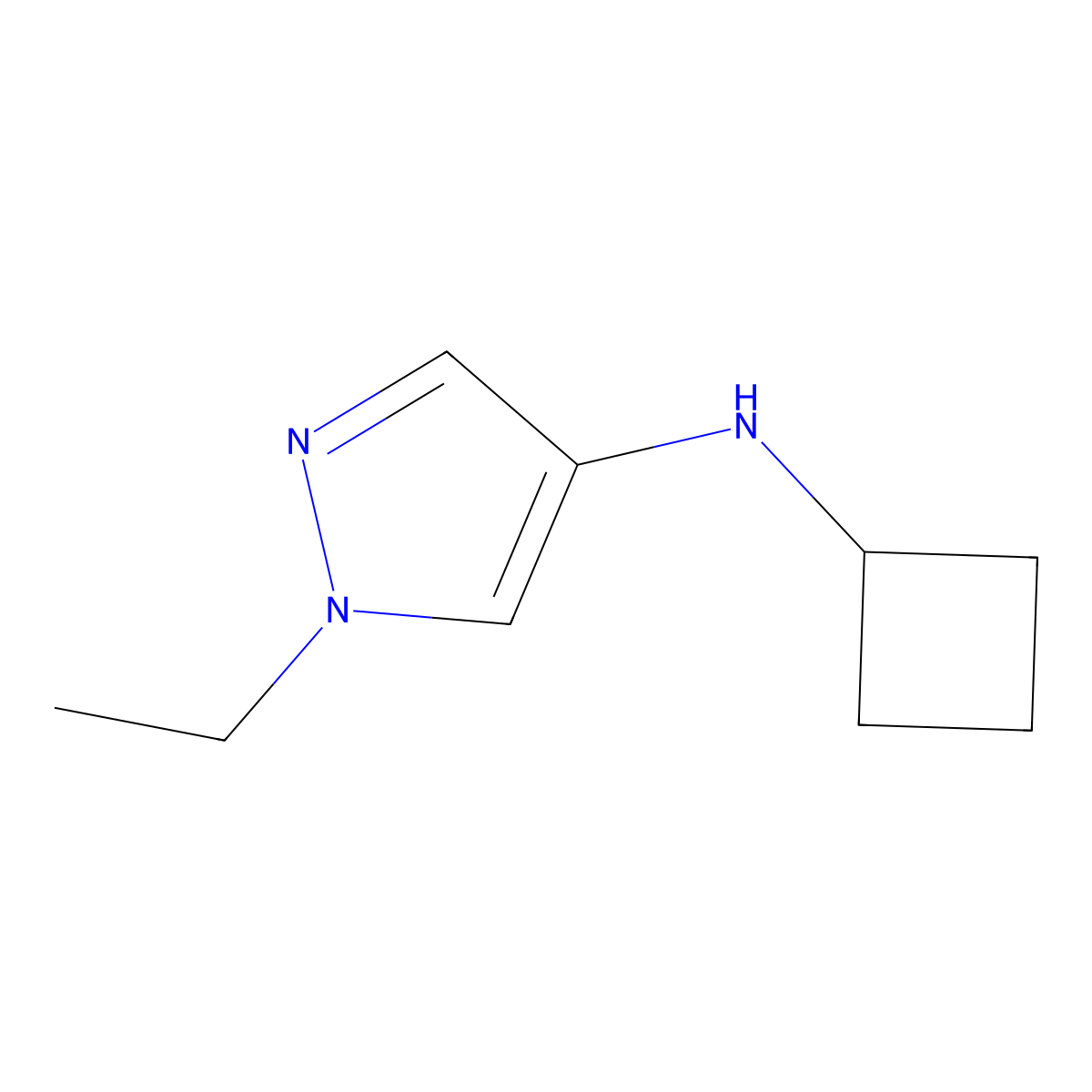 N-cyclobutyl-1-ethyl-1H-pyrazol-4-amine molecular structure, CAS 1249091-03-9