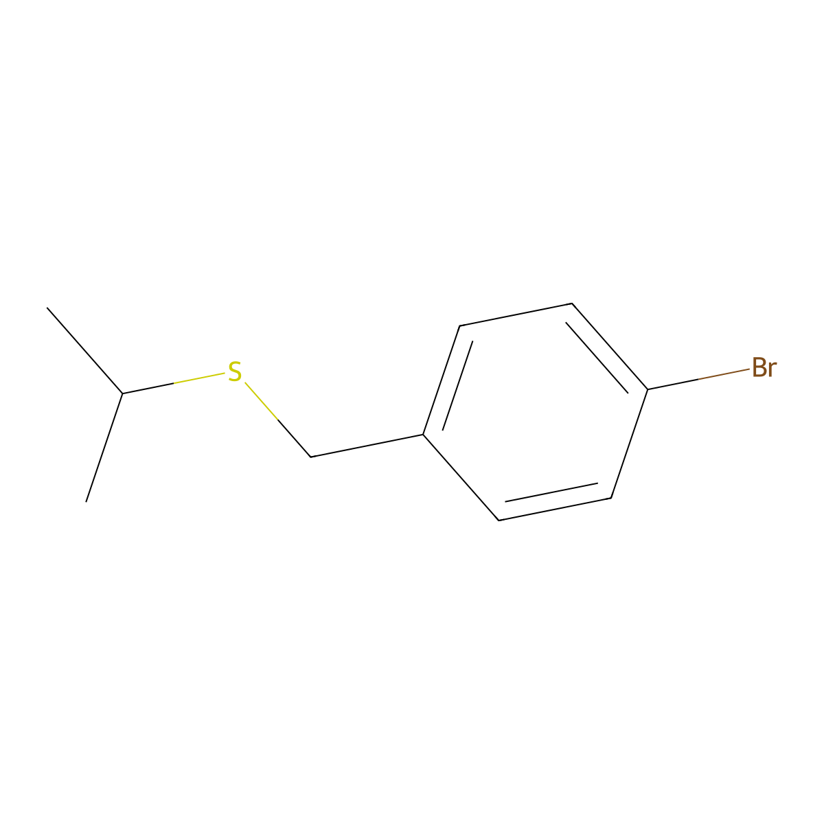 1-Bromo-4-[(propan-2-ylsulfanyl)methyl]benzene molecular structure, CAS 1249091-47-1
