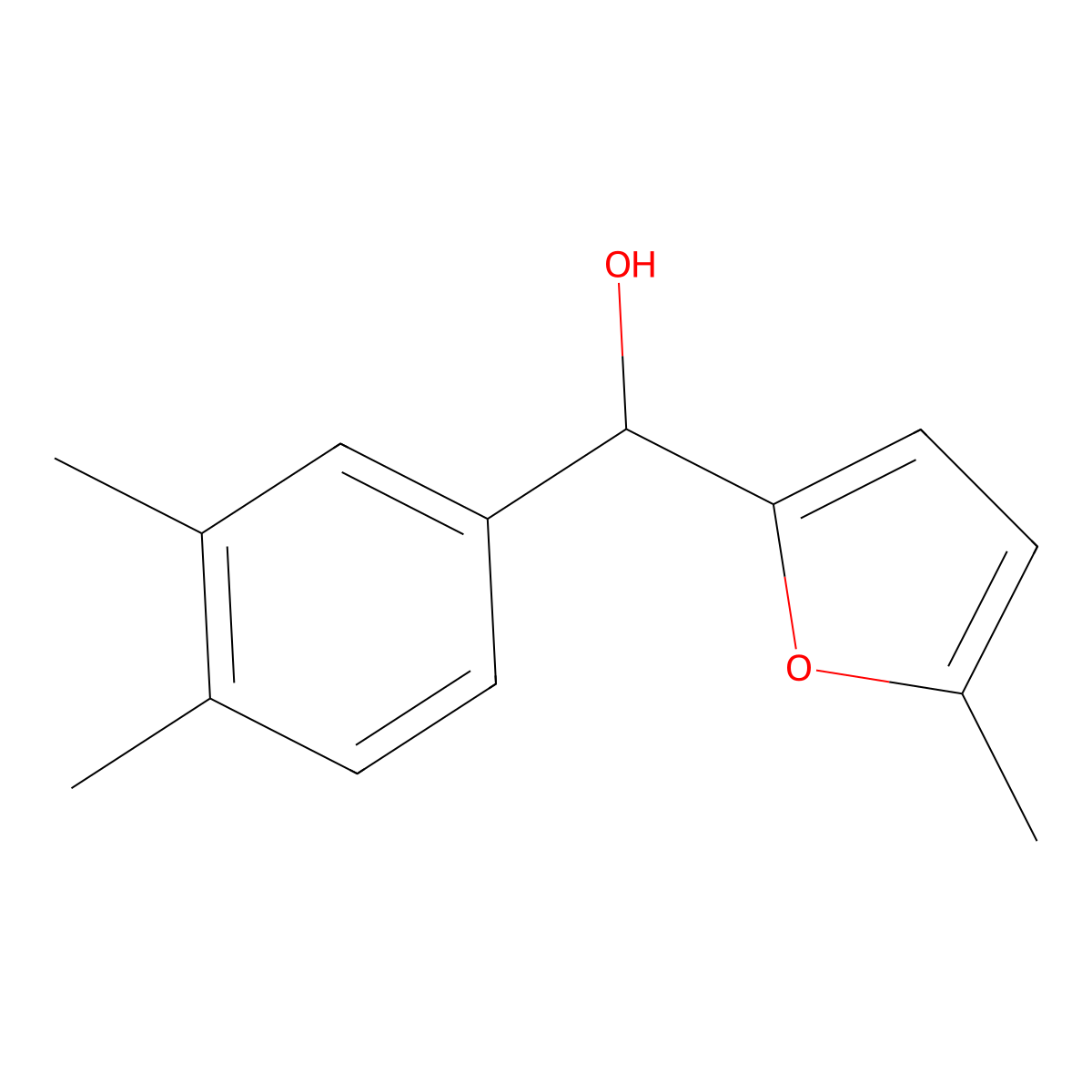(3,4-Dimethylphenyl)(5-methylfuran-2-yl)methanol molecular structure, CAS 1249093-01-3