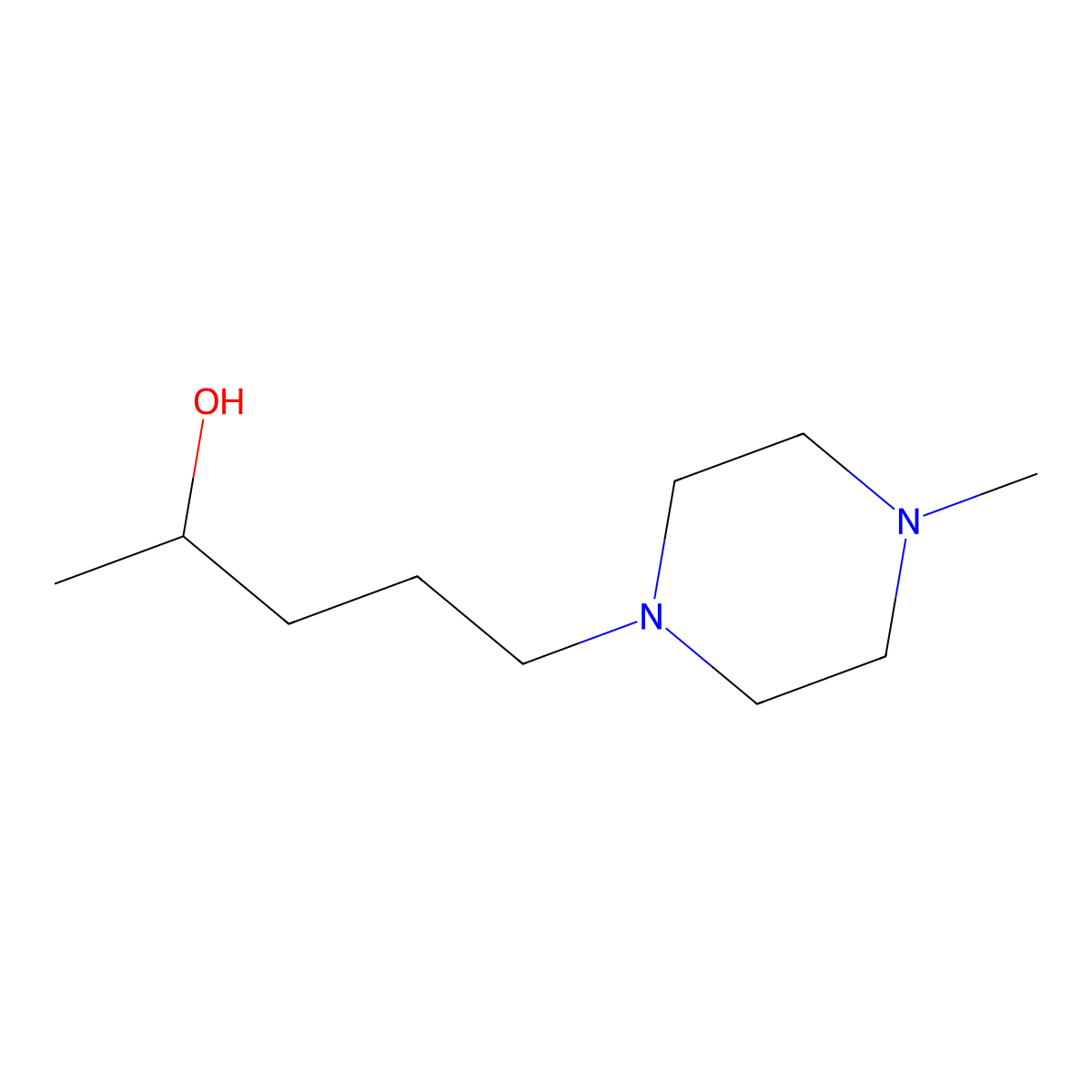 5-(4-Methylpiperazin-1-yl)pentan-2-ol molecular structure, CAS 1249095-47-3