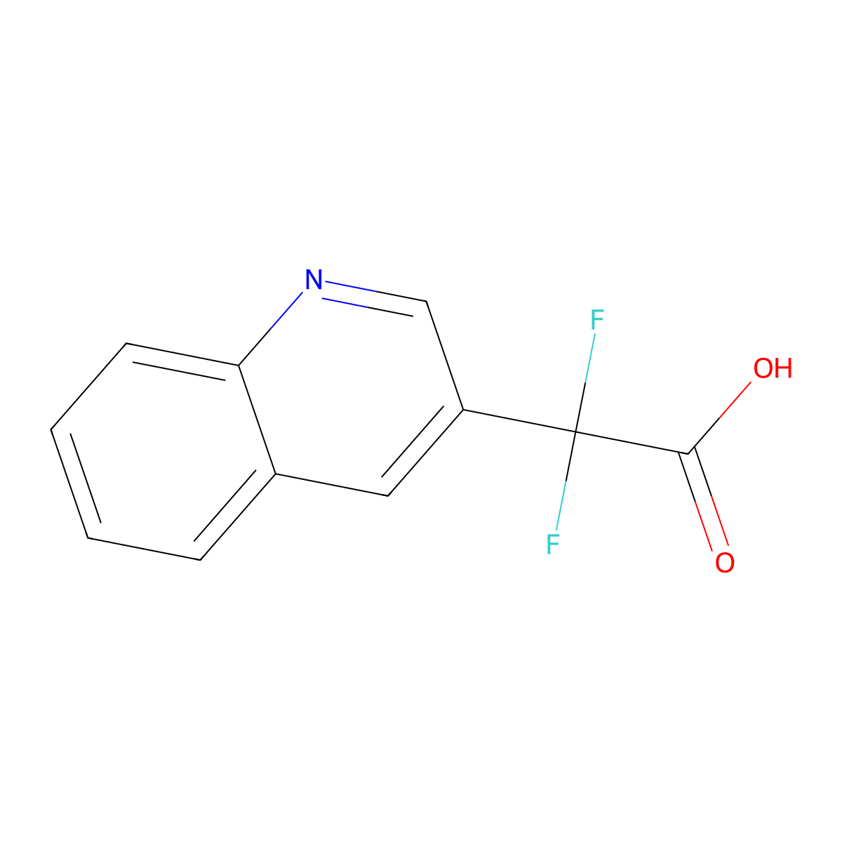 2,2-Difluoro-2-(quinolin-3-yl)acetic acid molecular structure, CAS 1249095-62-2