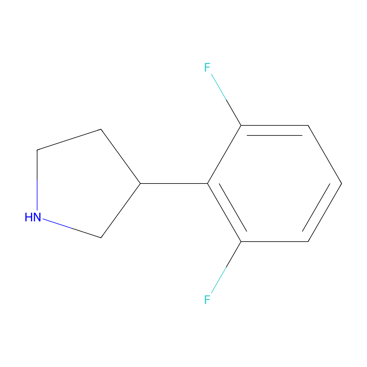 3-(2,6-Difluorophenyl)pyrrolidine molecular structure, CAS 1249095-89-3