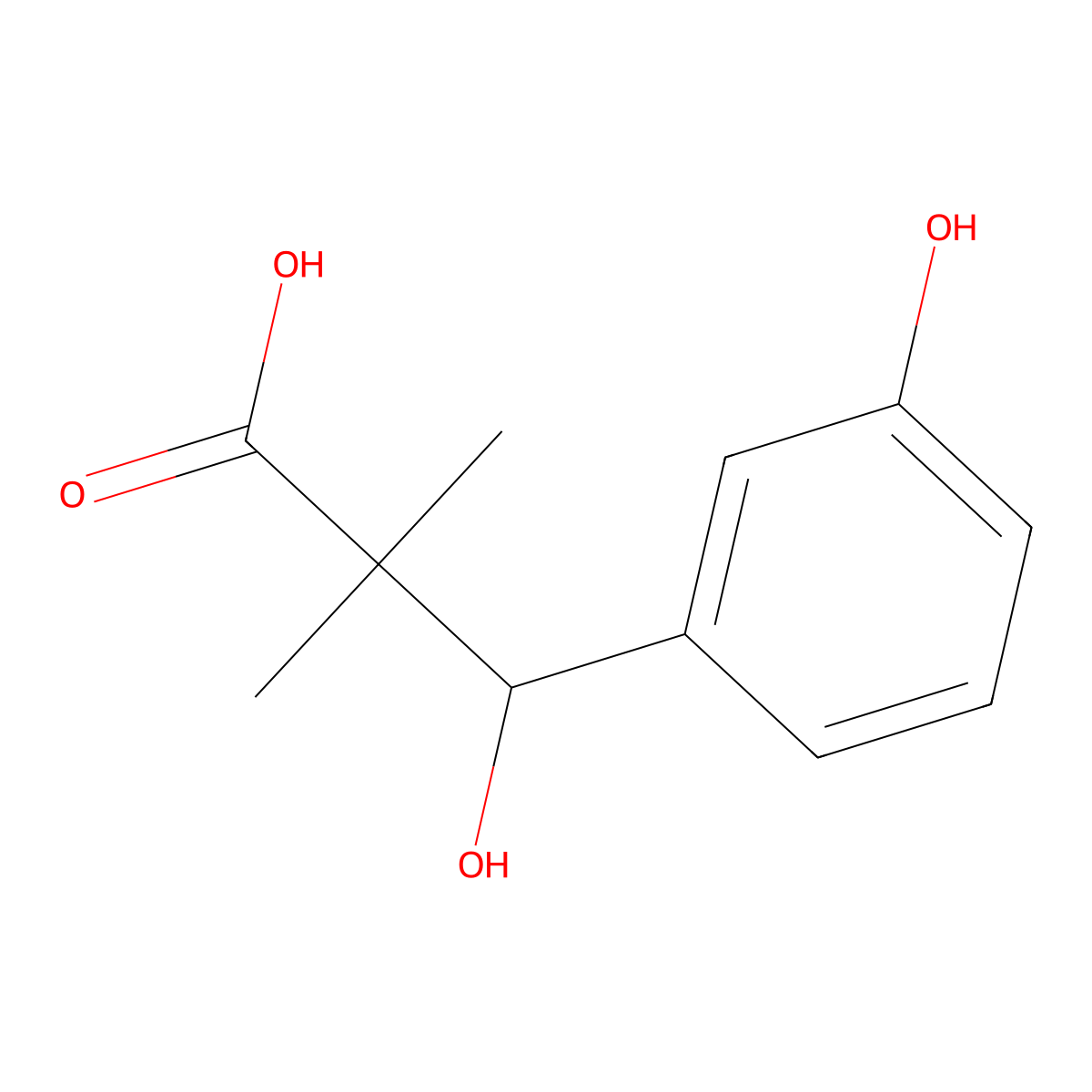 3-Hydroxy-3-(3-hydroxyphenyl)-2,2-dimethylpropanoic acid molecular structure, CAS 1249097-36-6