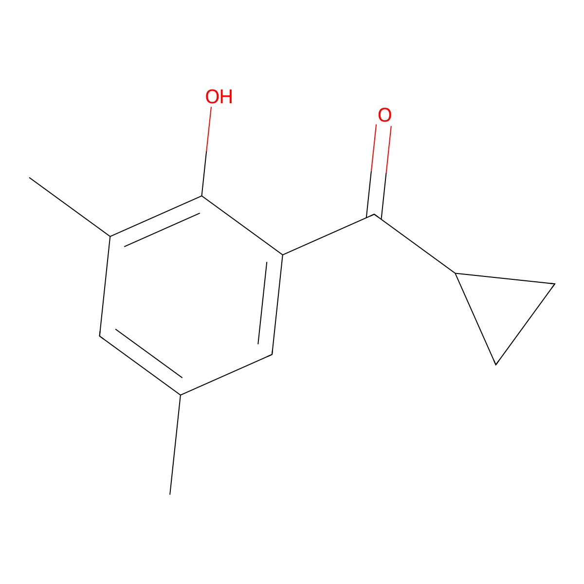 2-Cyclopropanecarbonyl-4,6-dimethylphenol molecular structure, CAS 1249097-38-8