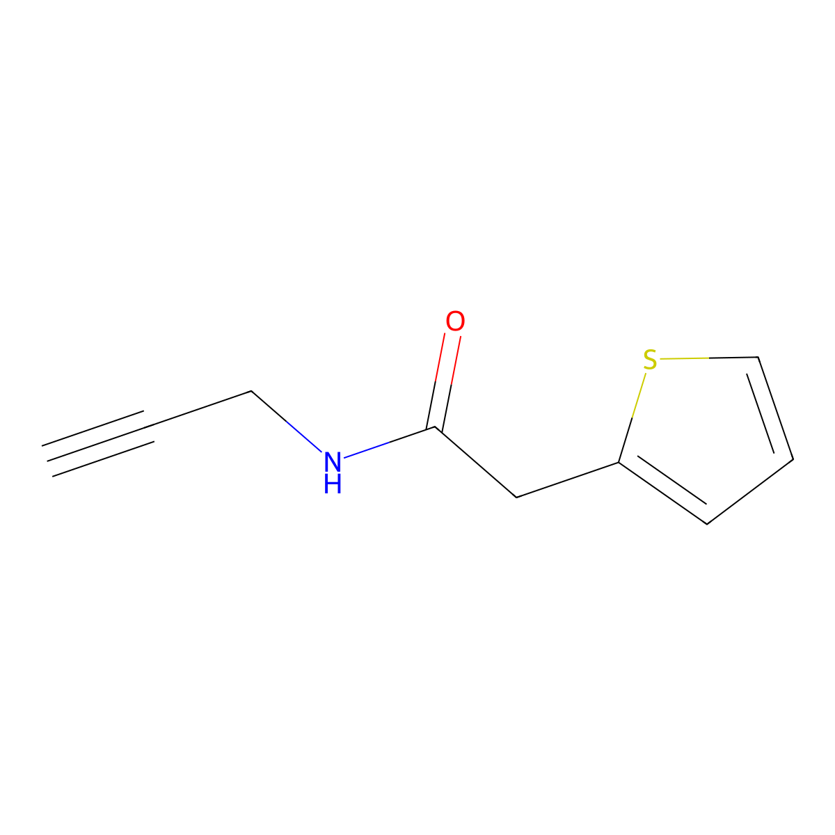 N-(prop-2-yn-1-yl)-2-(thiophen-2-yl)acetamide molecular structure, CAS 1249097-49-1