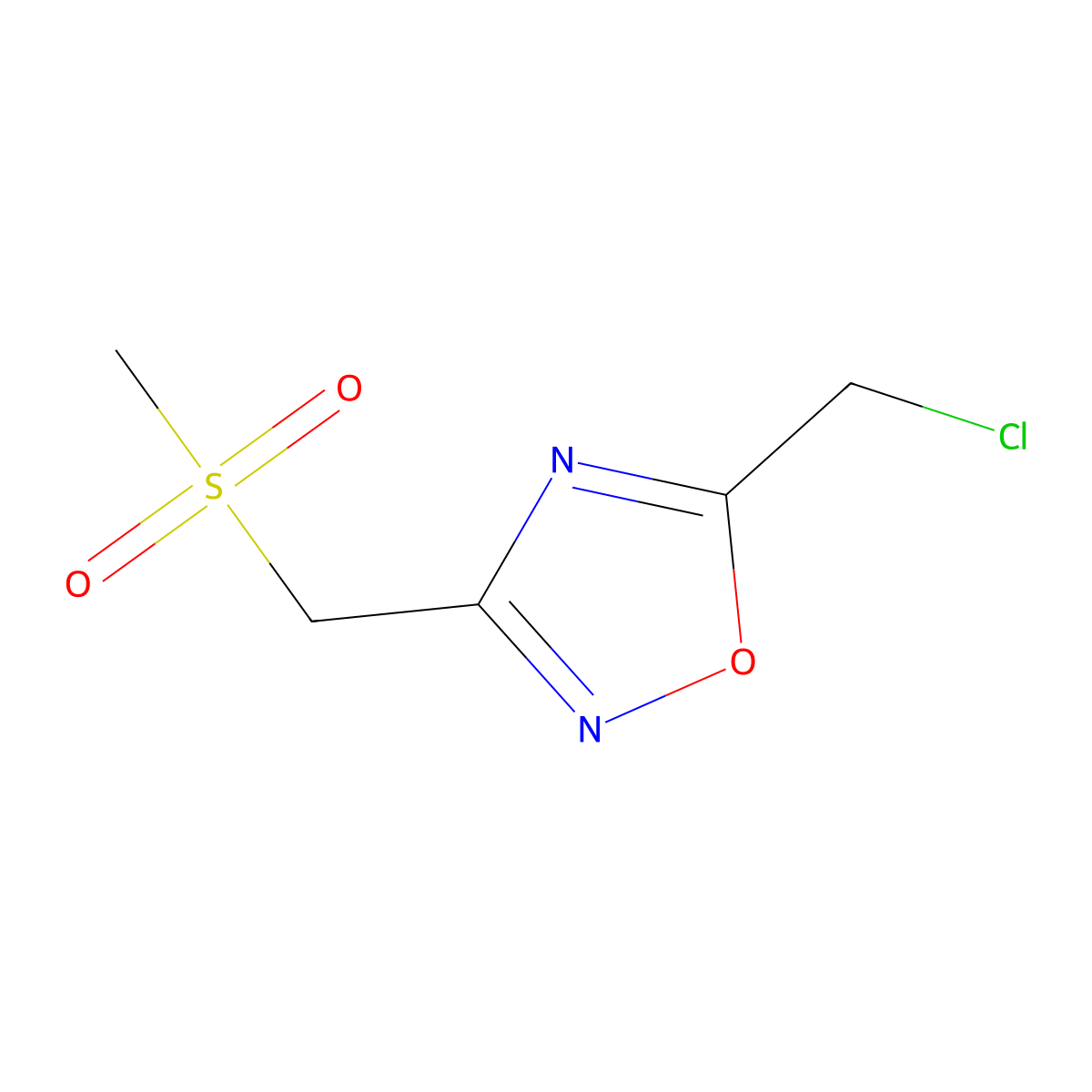 5-(Chloromethyl)-3-(methanesulfonylmethyl)-1,2,4-oxadiazole molecular structure, CAS 1249097-88-8