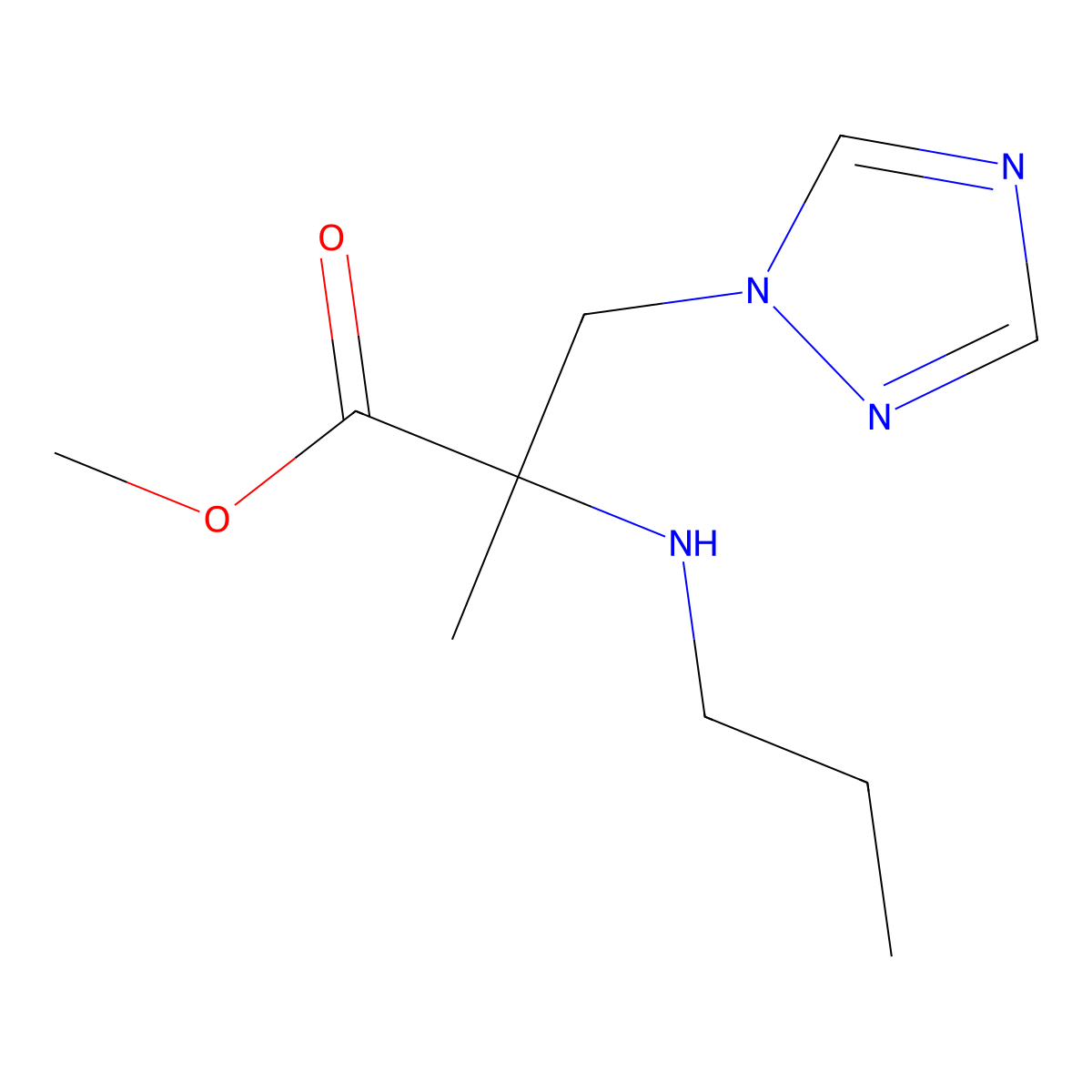 Methyl 2-methyl-2-(propylamino)-3-(1h-1,2,4-triazol-1-yl)propanoate molecular structure, CAS 1249097-89-9