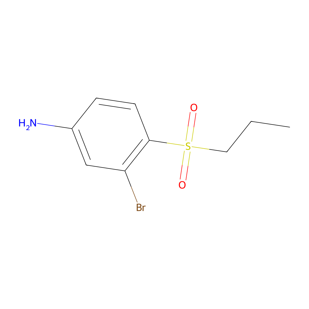 3-Bromo-4-(propane-1-sulfonyl)aniline molecular structure, CAS 1249101-27-6