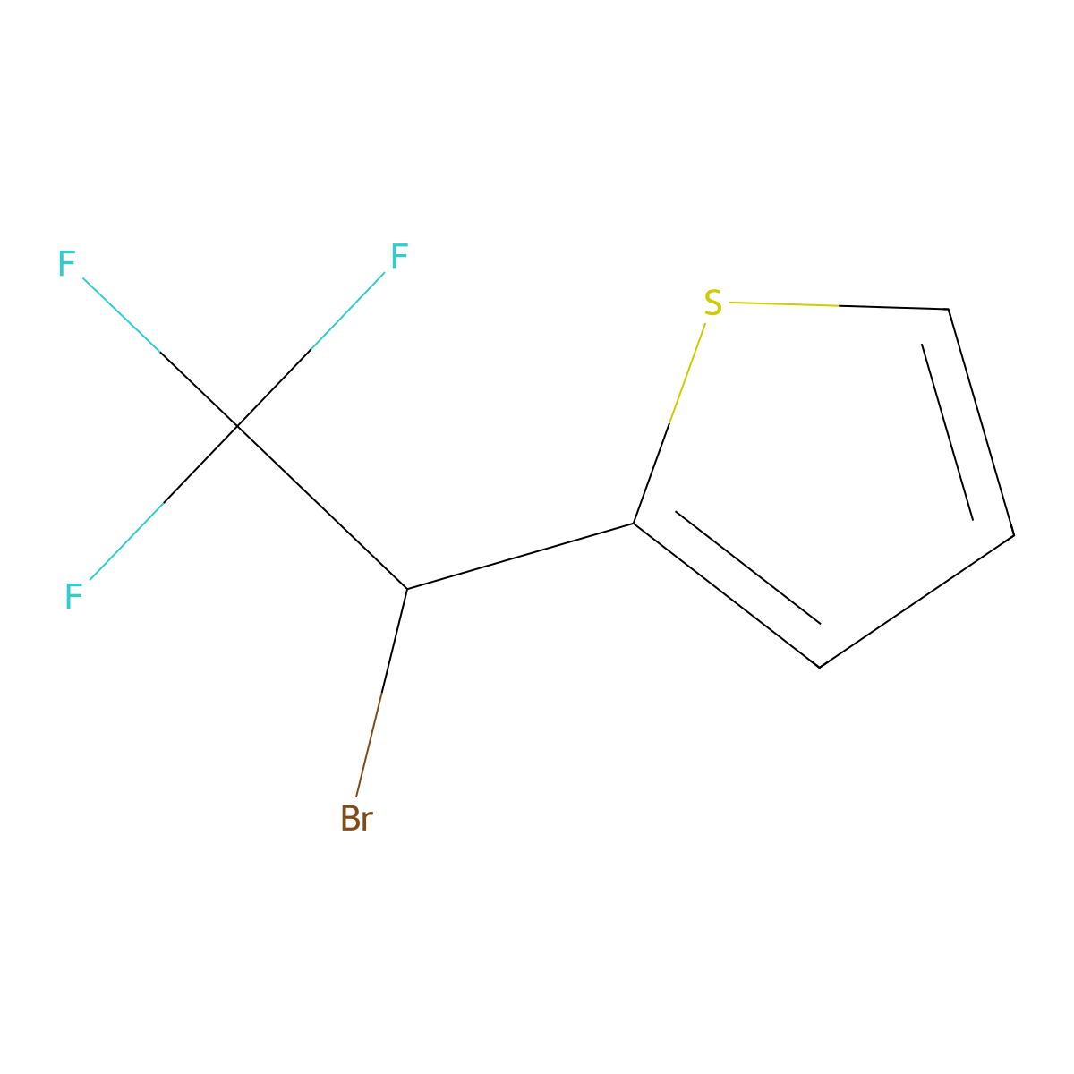 2-(1-Bromo-2,2,2-trifluoroethyl)thiophene molecular structure, CAS 1249101-79-8