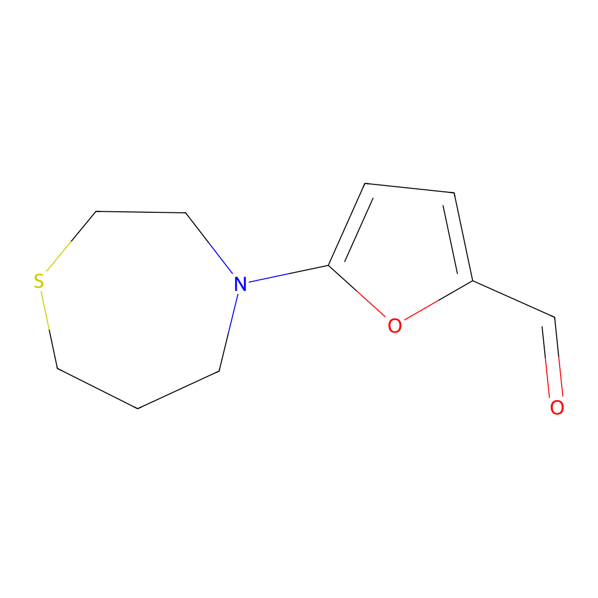 5-(1,4-Thiazepan-4-yl)furan-2-carbaldehyde molecular structure, CAS 1249106-96-4