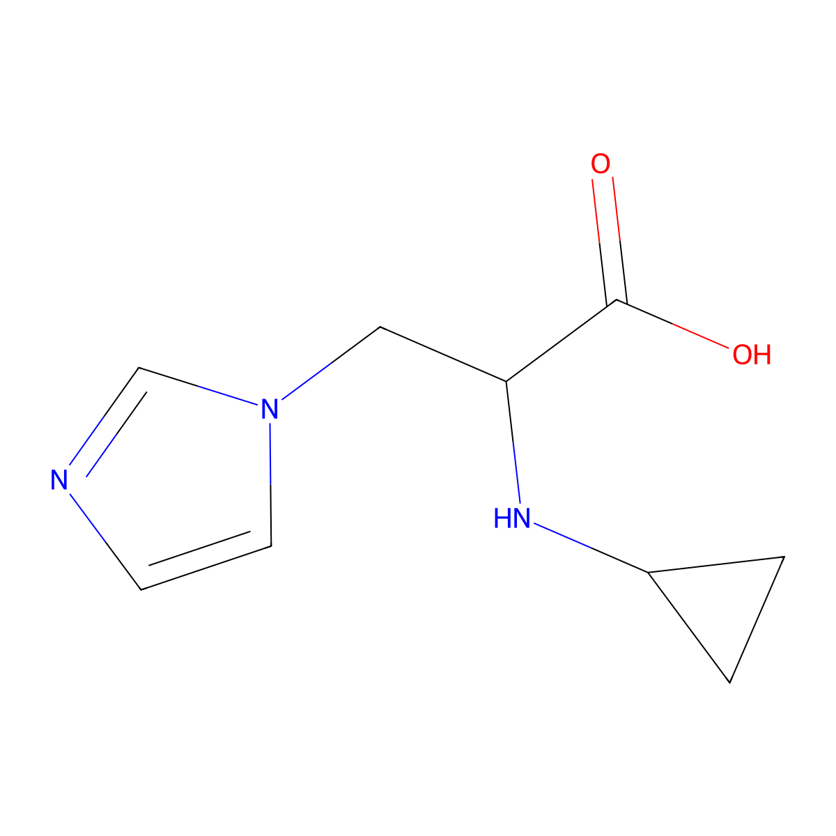 2-(Cyclopropylamino)-3-(1h-imidazol-1-yl)propanoic acid molecular structure, CAS 1249110-80-2