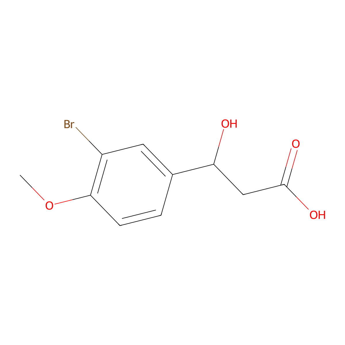 3-(3-Bromo-4-methoxyphenyl)-3-hydroxypropanoic acid molecular structure, CAS 1249118-22-6