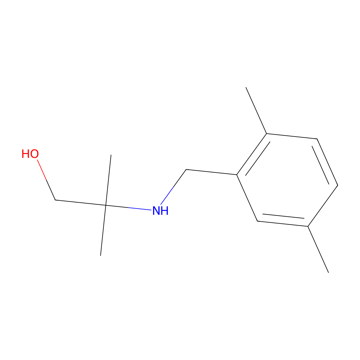 2-{[(2,5-Dimethylphenyl)methyl]amino}-2-methylpropan-1-ol molecular structure, CAS 1249118-36-2