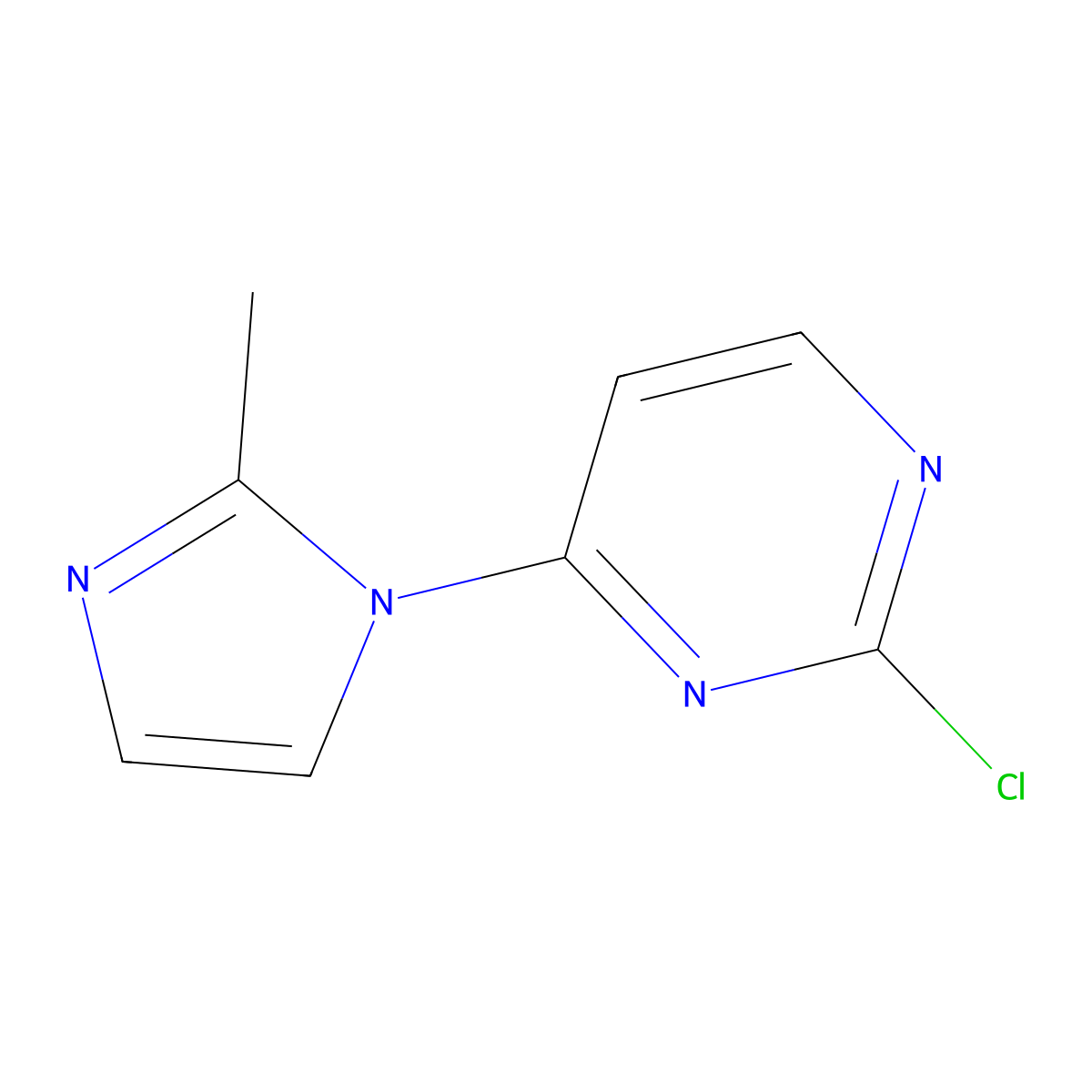 2-chloro-4-(2-methyl-1H-imidazol-1-yl)pyrimidine molecular structure, CAS 1249119-31-0