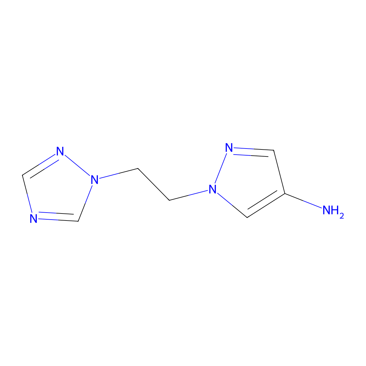1-[2-(1H-1,2,4-triazol-1-yl)ethyl]-1H-pyrazol-4-amine molecular structure, CAS 1249119-34-3