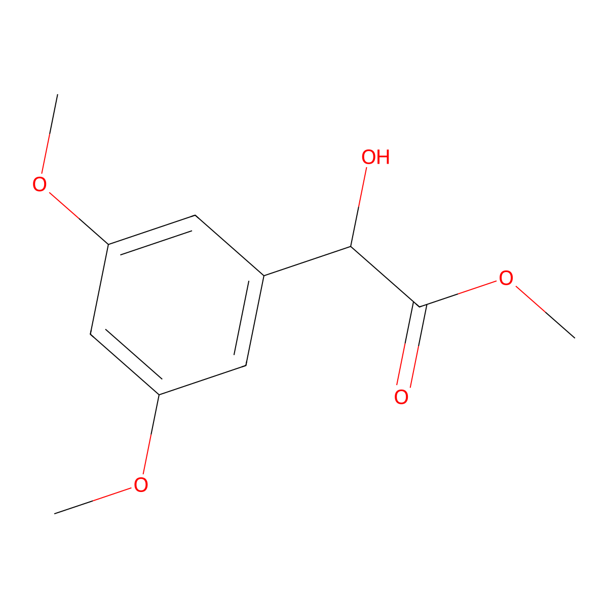 Methyl 2-(3,5-dimethoxyphenyl)-2-hydroxyacetate molecular structure, CAS 1249121-26-3