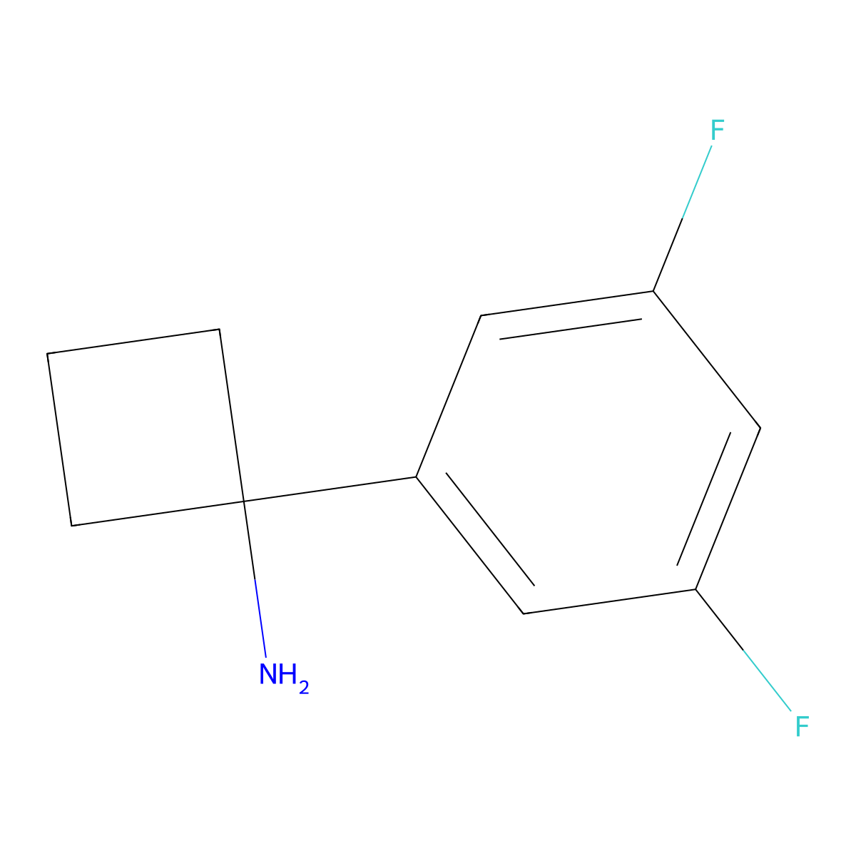 1-(3,5-Difluorophenyl)cyclobutanamine molecular structure, CAS 1249123-28-1