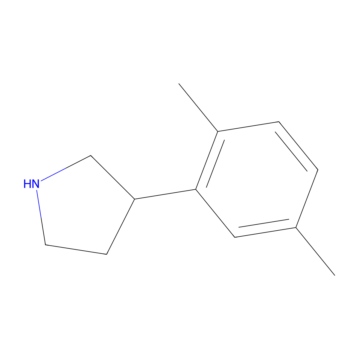 3-(2,5-Dimethylphenyl)pyrrolidine molecular structure, CAS 1249123-45-2