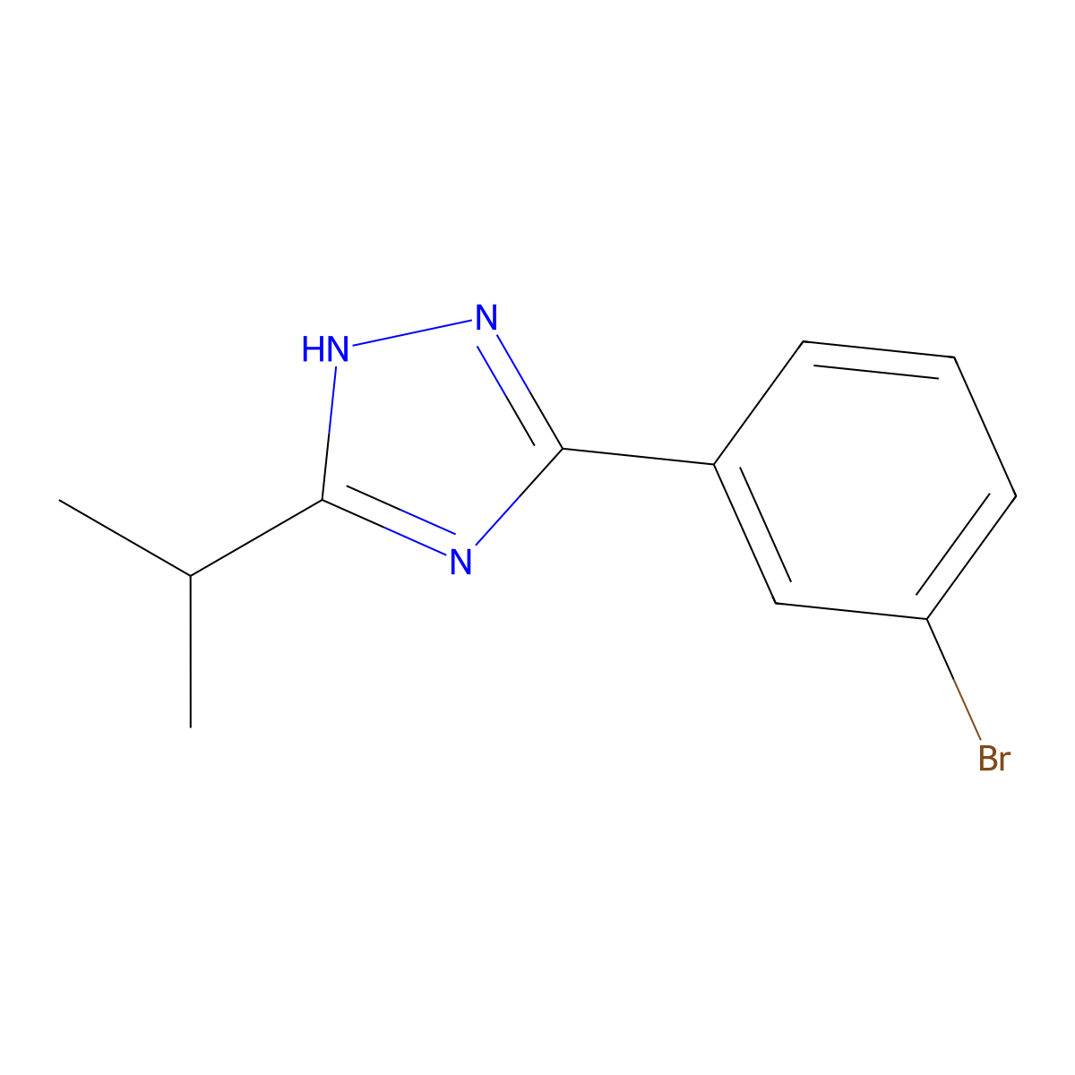 3-(3-bromophenyl)-5-(propan-2-yl)-1H-1,2,4-triazole molecular structure, CAS 1249124-22-8