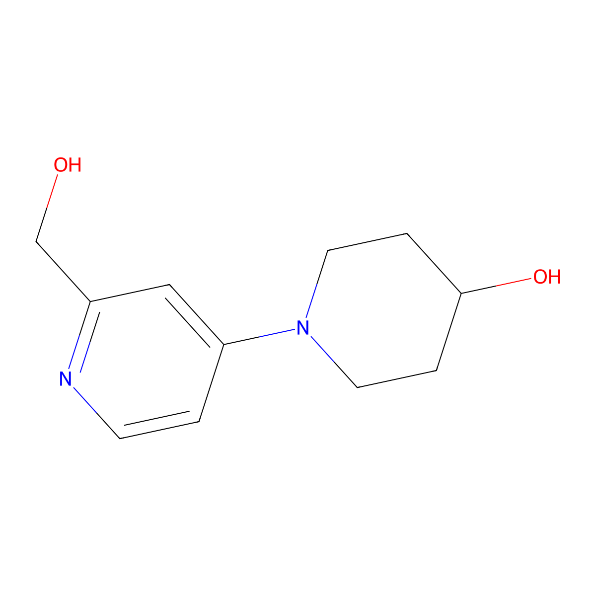 1-[2-(Hydroxymethyl)pyridin-4-yl]piperidin-4-ol molecular structure, CAS 1249124-23-9