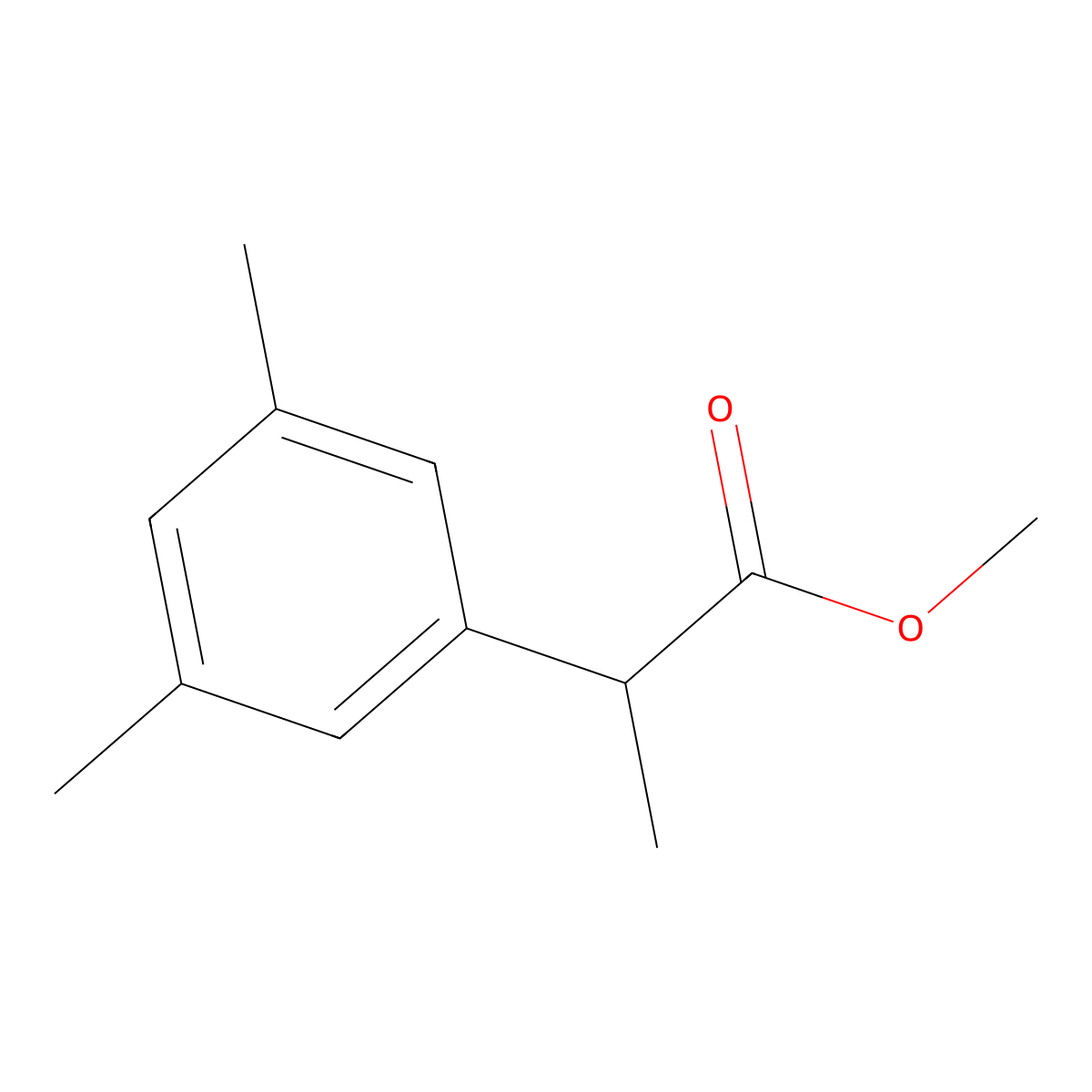 Methyl 2-(3,5-dimethylphenyl)propanoate molecular structure, CAS 1249124-99-9
