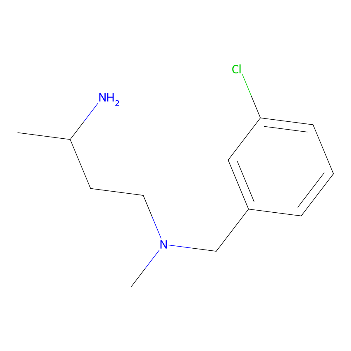 (3-Aminobutyl)[(3-chlorophenyl)methyl]methylamine molecular structure, CAS 1249125-53-8