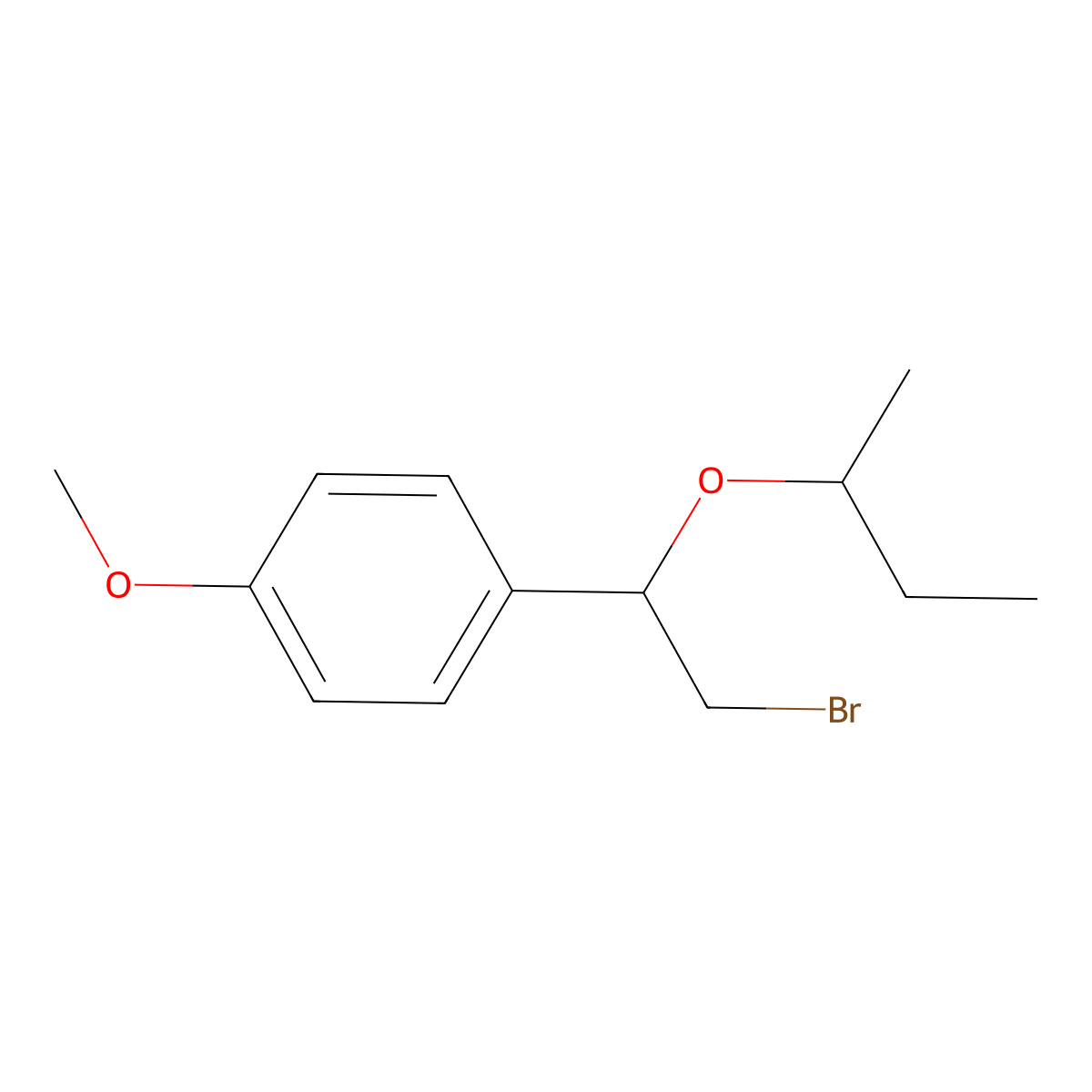 1-(2-Bromo-1-(sec-butoxy)ethyl)-4-methoxybenzene molecular structure, CAS 1249126-41-7