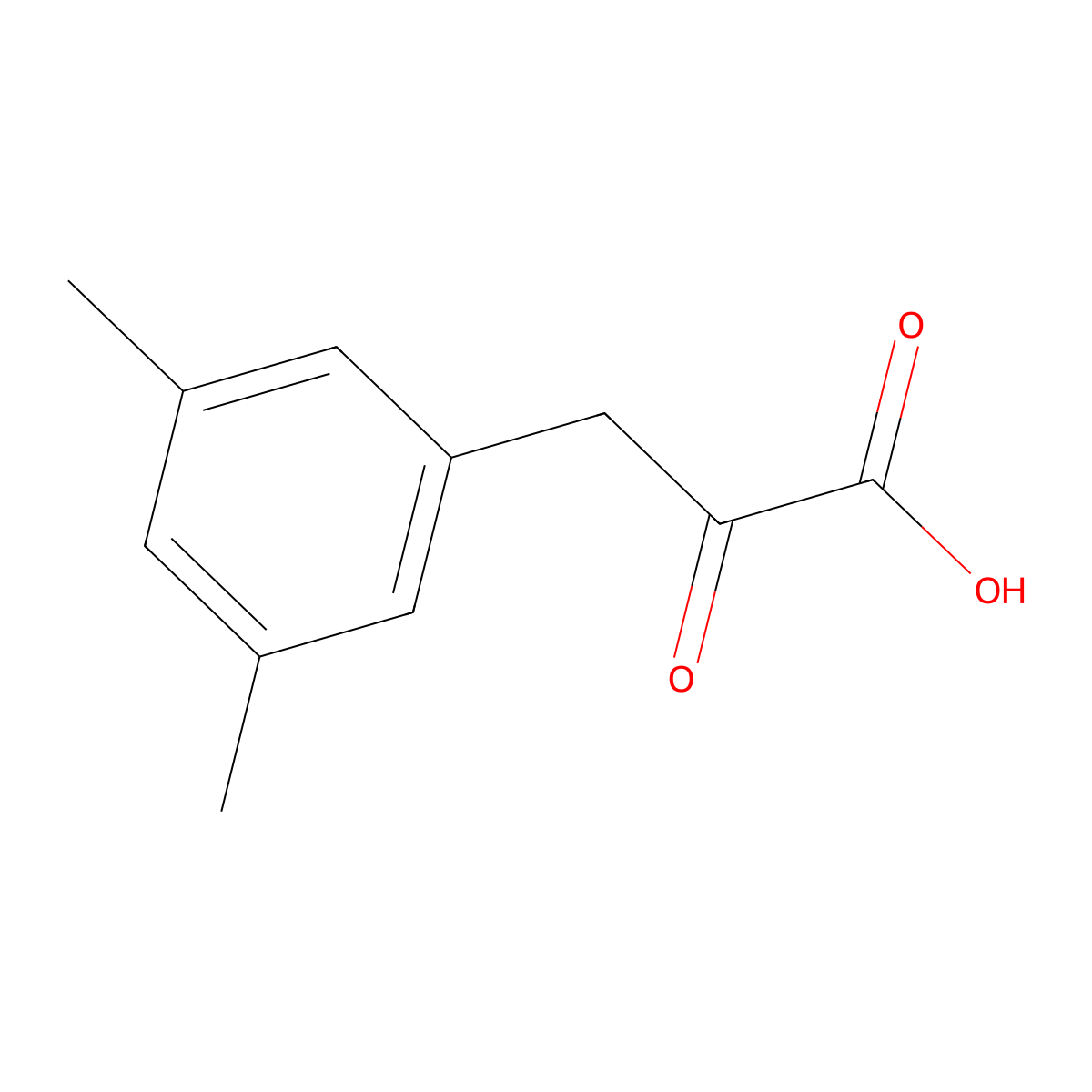3-(3,5-Dimethylphenyl)-2-oxopropanoic acid molecular structure, CAS 1249127-76-1