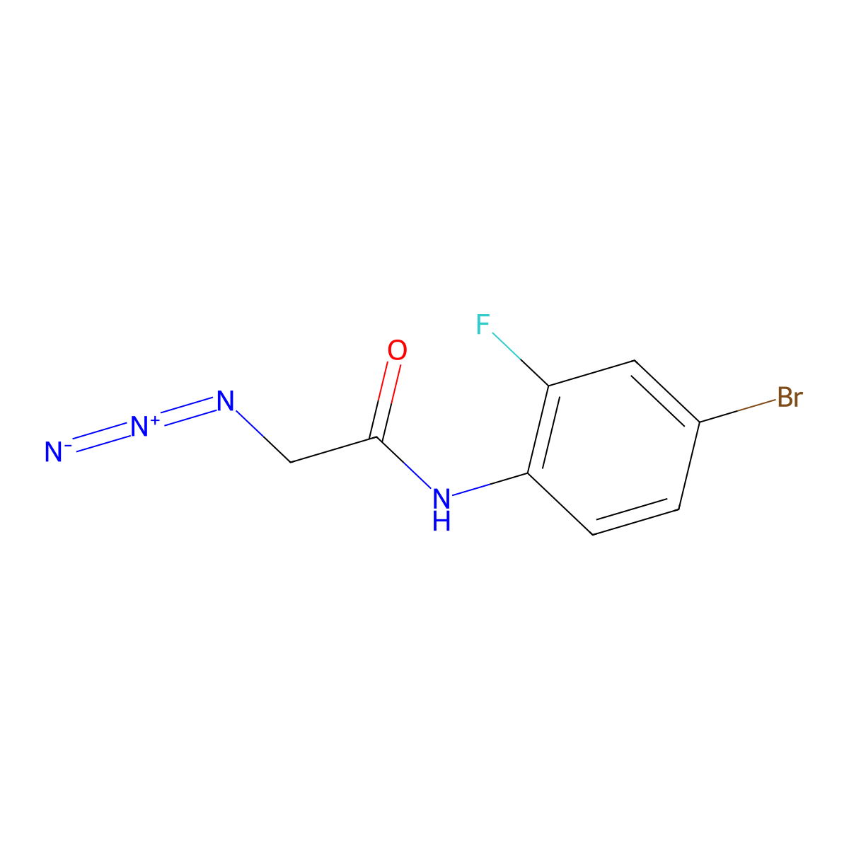 2-azido-N-(4-bromo-2-fluorophenyl)acetamide molecular structure, CAS 1249127-92-1