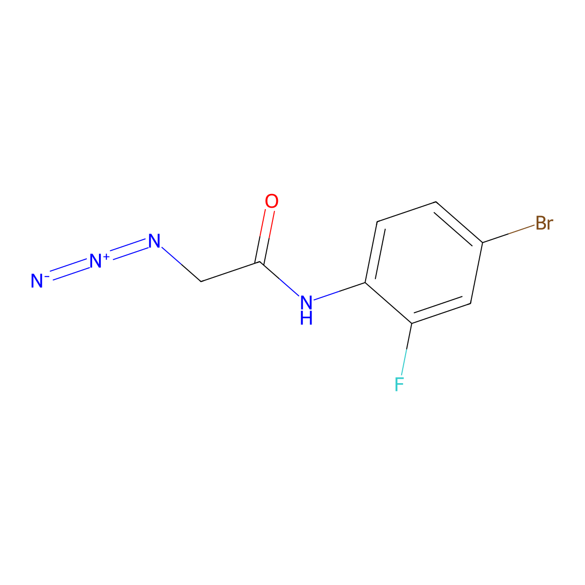 2-azido-N-(4-bromo-2-fluorophenyl)acetamide molecular structure, CAS 1249127-92-1