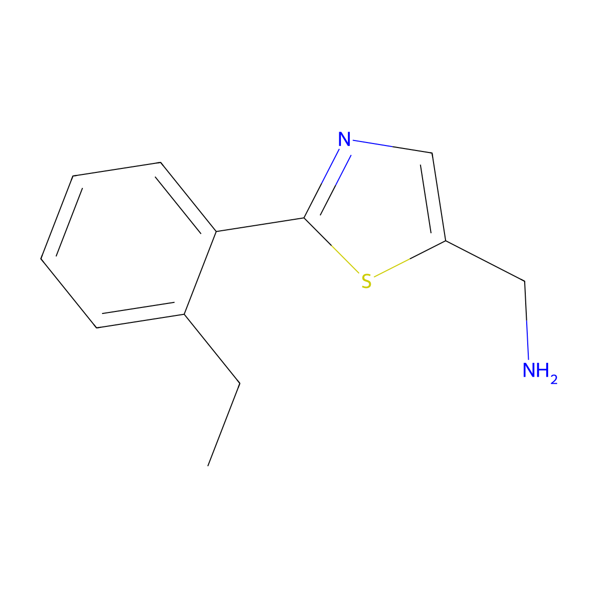 (2-(2-Ethylphenyl)thiazol-5-yl)methanamine molecular structure, CAS 1249127-98-7