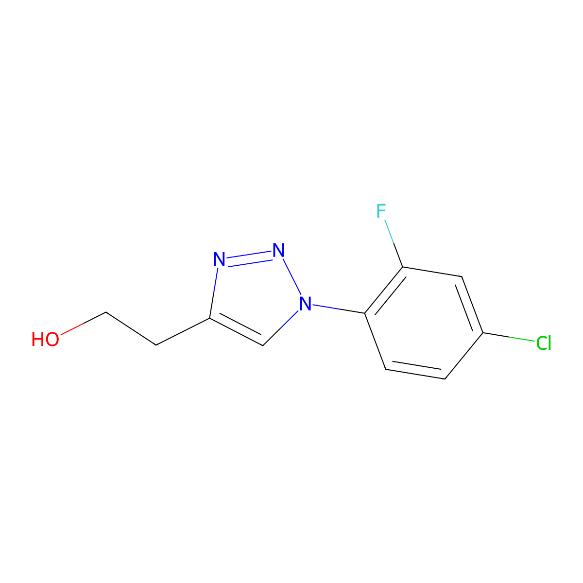 2-[1-(4-chloro-2-fluorophenyl)-1H-1,2,3-triazol-4-yl]ethan-1-ol molecular structure, CAS 1249129-27-8