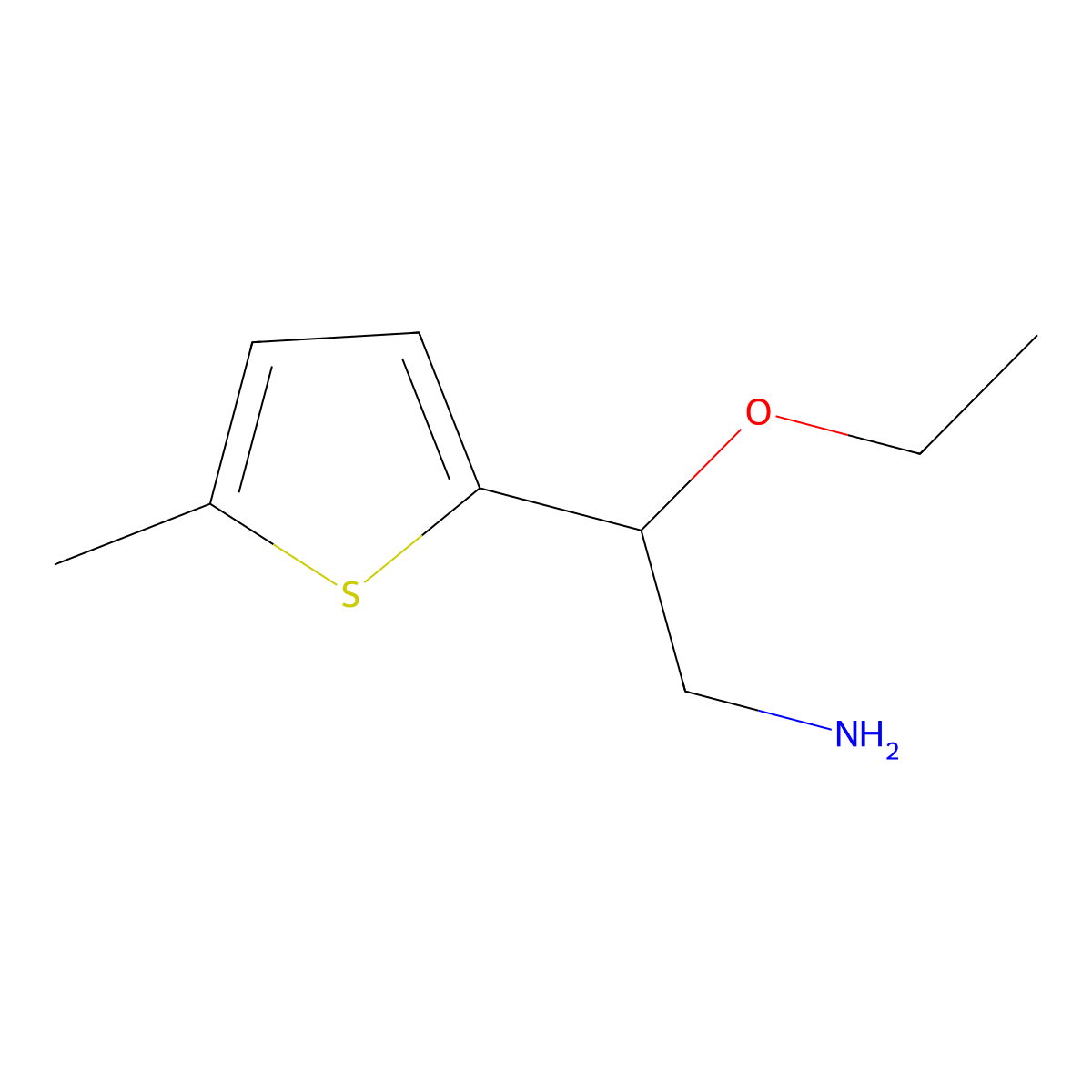 2-Ethoxy-2-(5-methylthiophen-2-yl)ethan-1-amine molecular structure, CAS 1249131-58-5