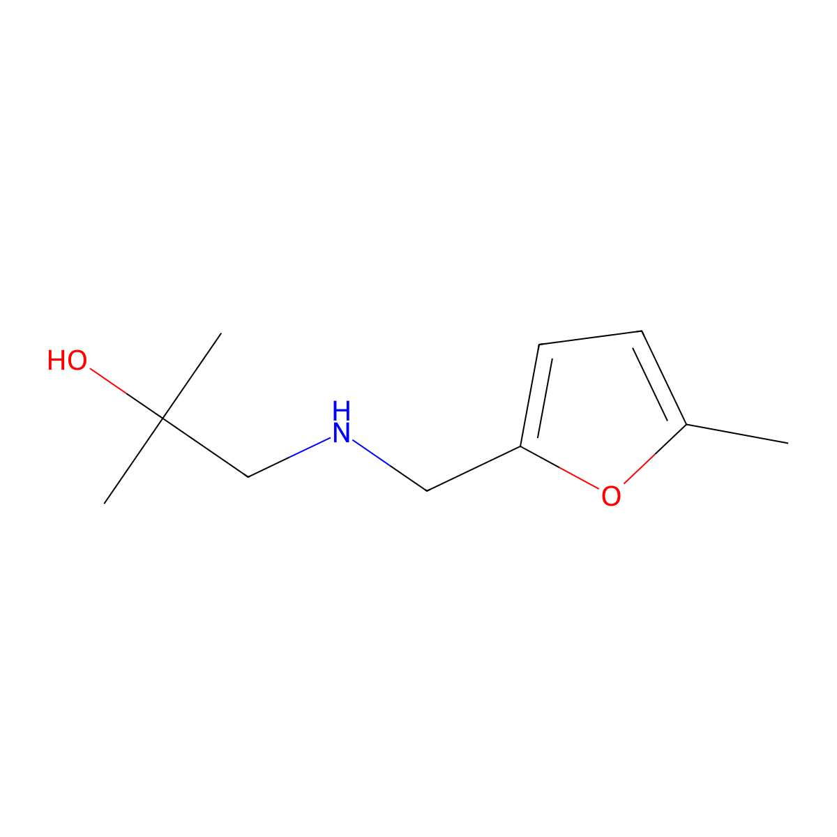 2-Methyl-1-{[(5-methylfuran-2-yl)methyl]amino}propan-2-ol molecular structure, CAS 1249132-02-2