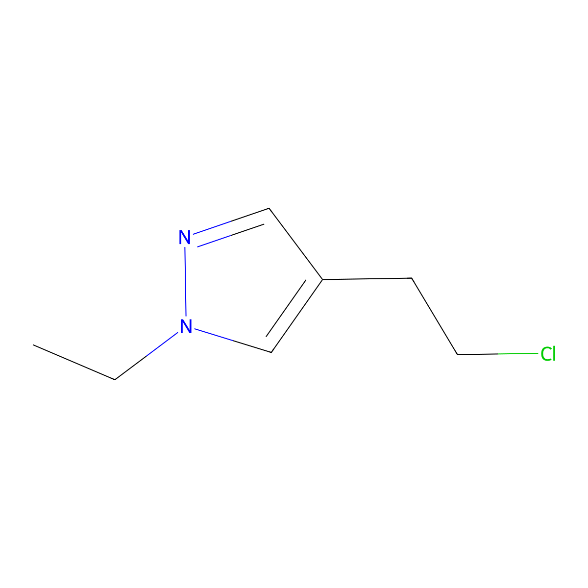 4-(2-chloroethyl)-1-ethyl-1H-pyrazole molecular structure, CAS 1249134-41-5