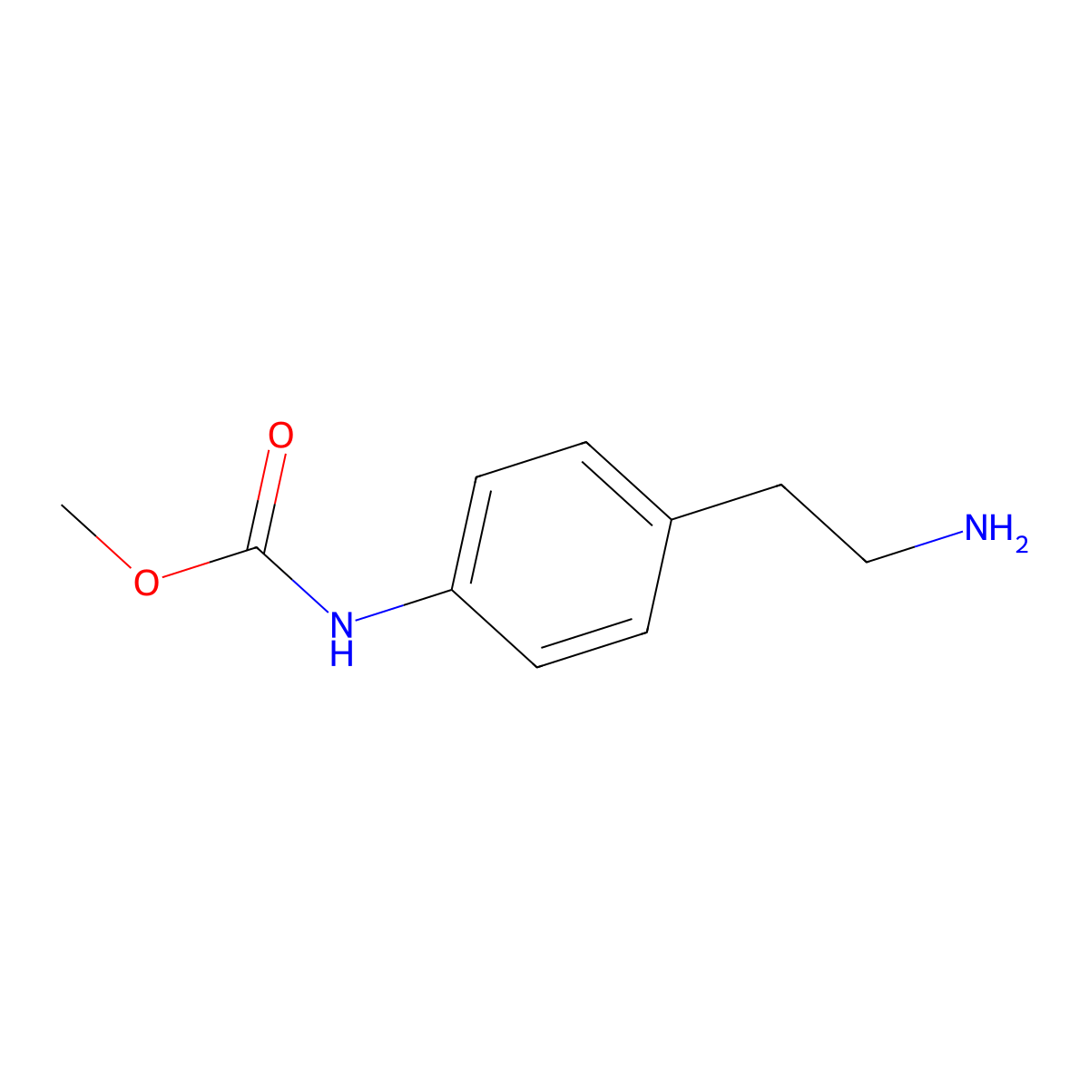 methyl N-[4-(2-aminoethyl)phenyl]carbamate molecular structure, CAS 1249134-63-1