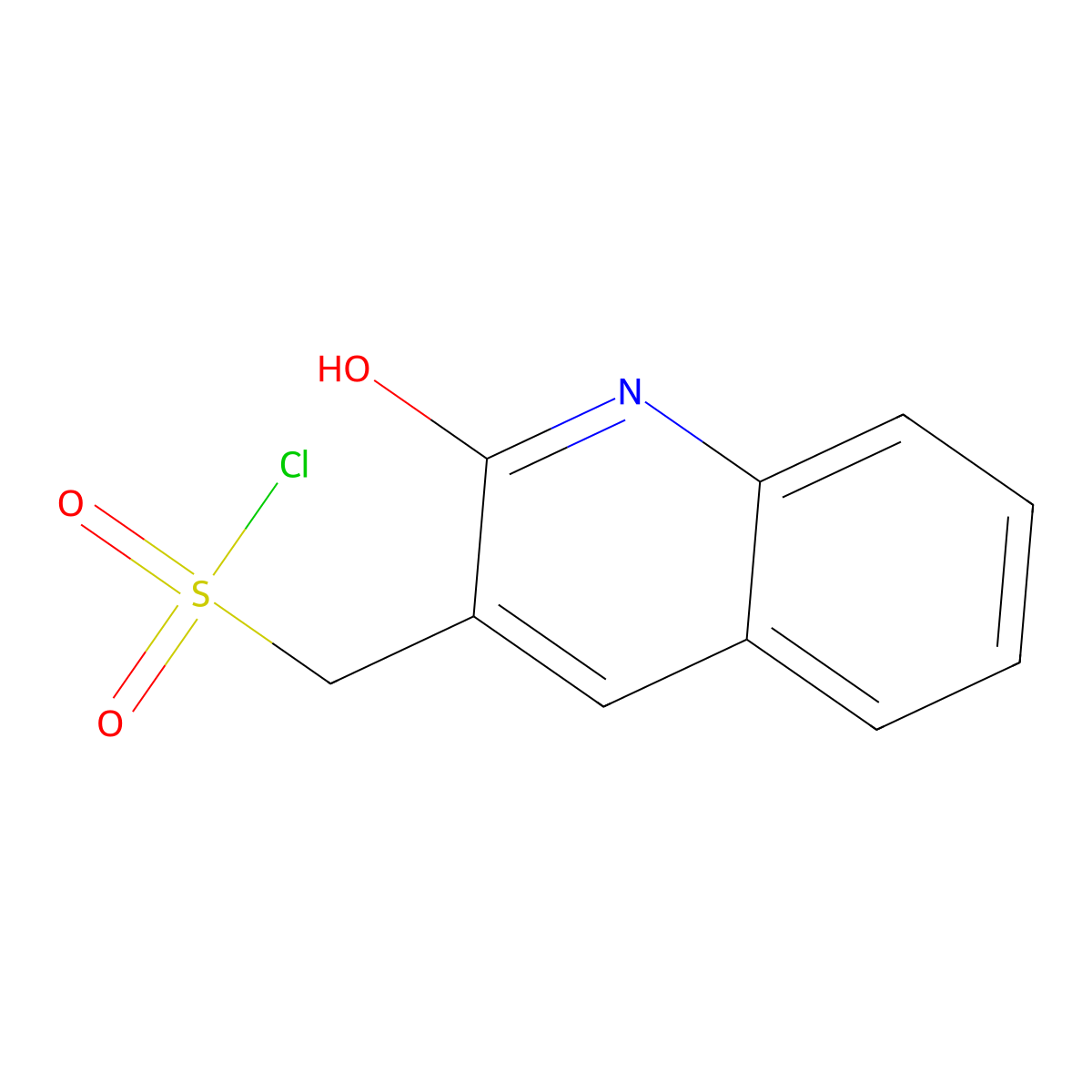 (2-Hydroxyquinolin-3-yl)methanesulfonyl chloride molecular structure, CAS 1249135-11-2